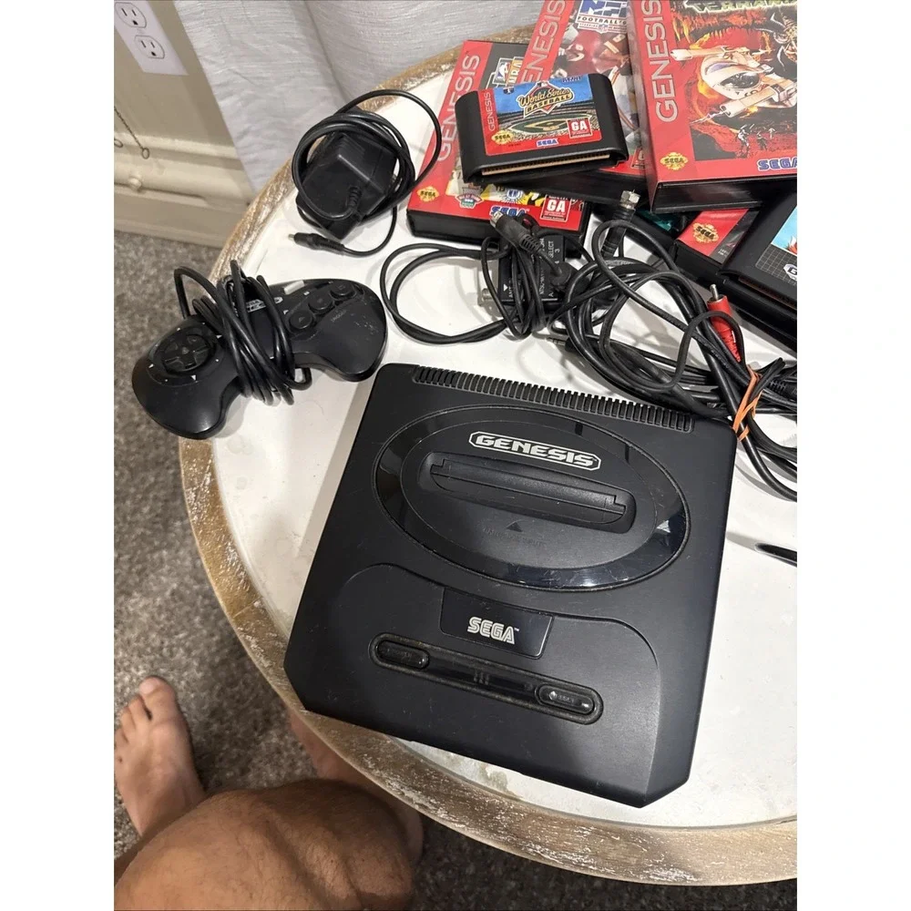 Sega Genesis Console System Bundle W/2 Controllers, 9 Games, Power & RF Cable